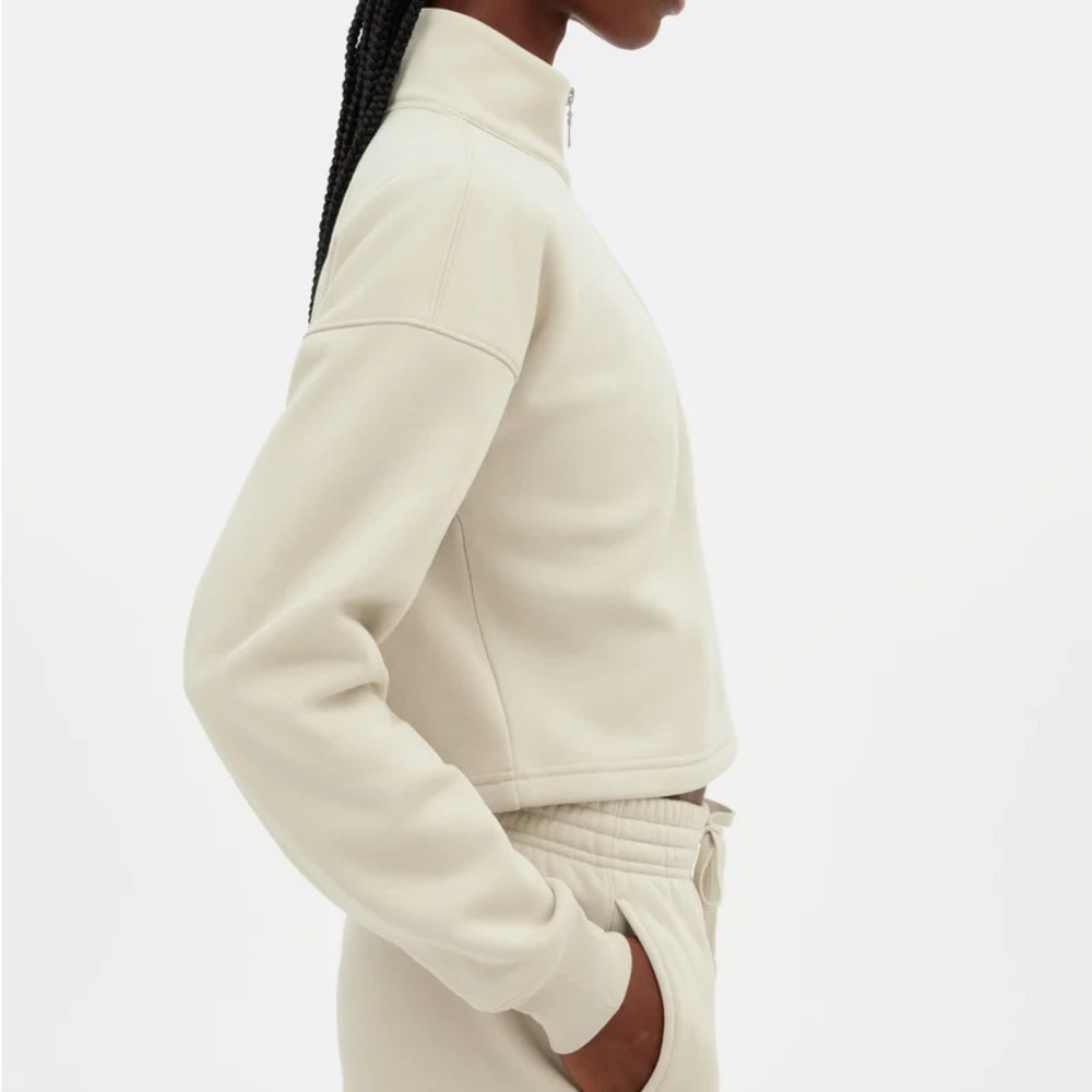 Girlfriend Collective Ivory Half Zip